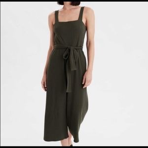 American Eagle Green Jumpsuit with Tie Waist